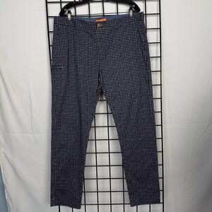 Tallia Sport Dress Pants Mens 36 Blue Grey‎ Micro Check Flat Front Slim Trousers